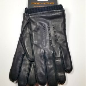 Stewart Of Scotland Leather Fleece Lined Gloves M